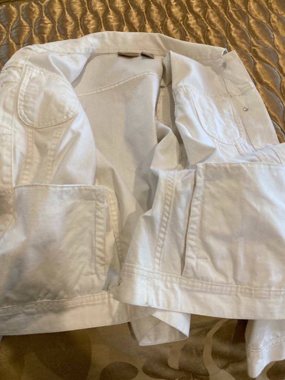 RUFF HEWN Jacket White Denim Size M - Picture 8 of 8